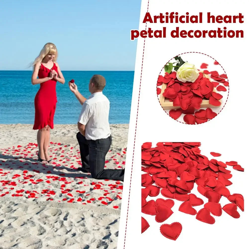 Romantic Red Heart Petals 200Pcs Reusable Fabric Love Heart Confetti For Valentine's Day Wedding Ceremony Decoration Peaceful Pleasures Health and Wellness