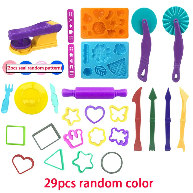 Play Dough Mold Tools Creative Noodles Maker Plate Knife Fork Shape