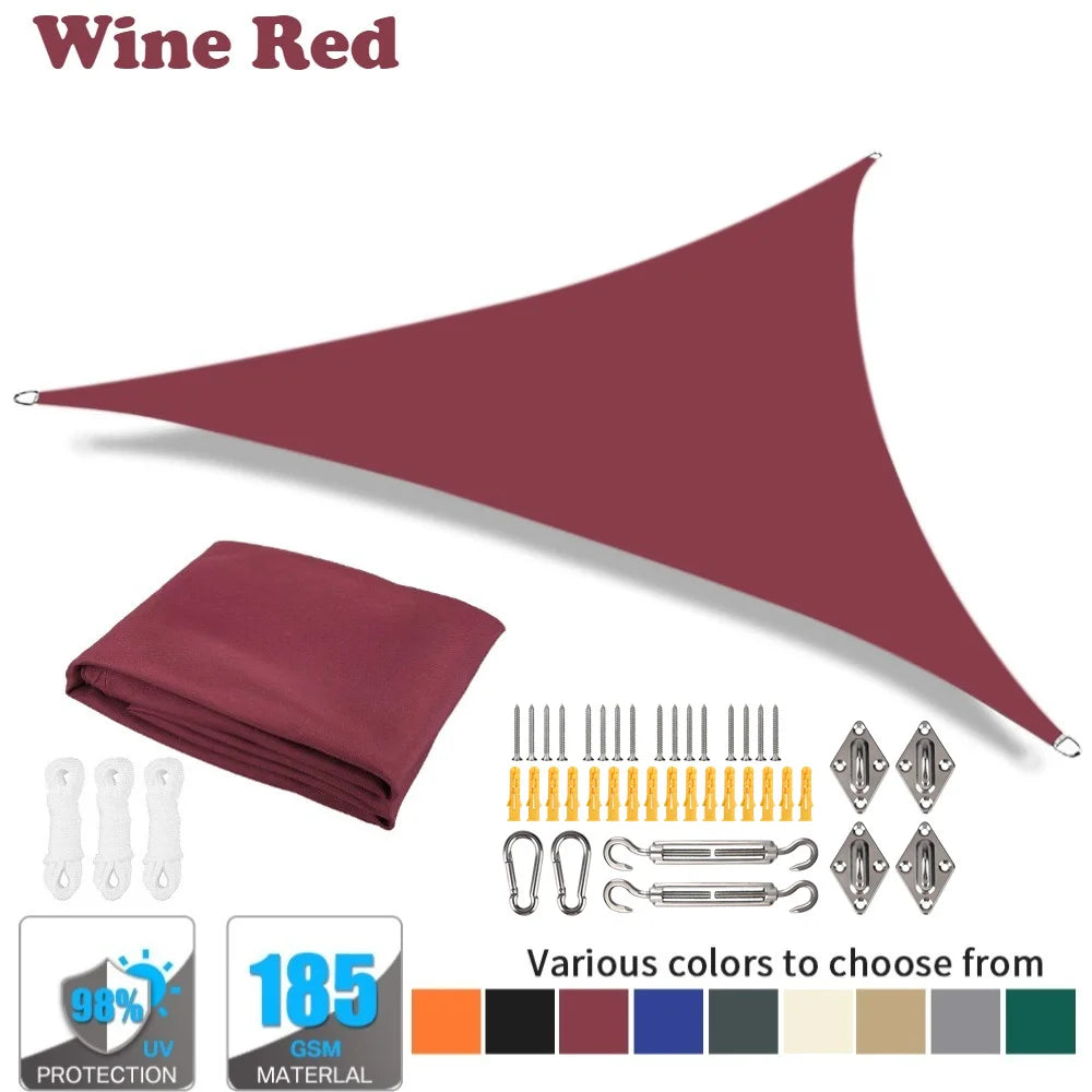 Triangle Sun Shade Sail 98% UV Block Waterproof Canopy Outdoor