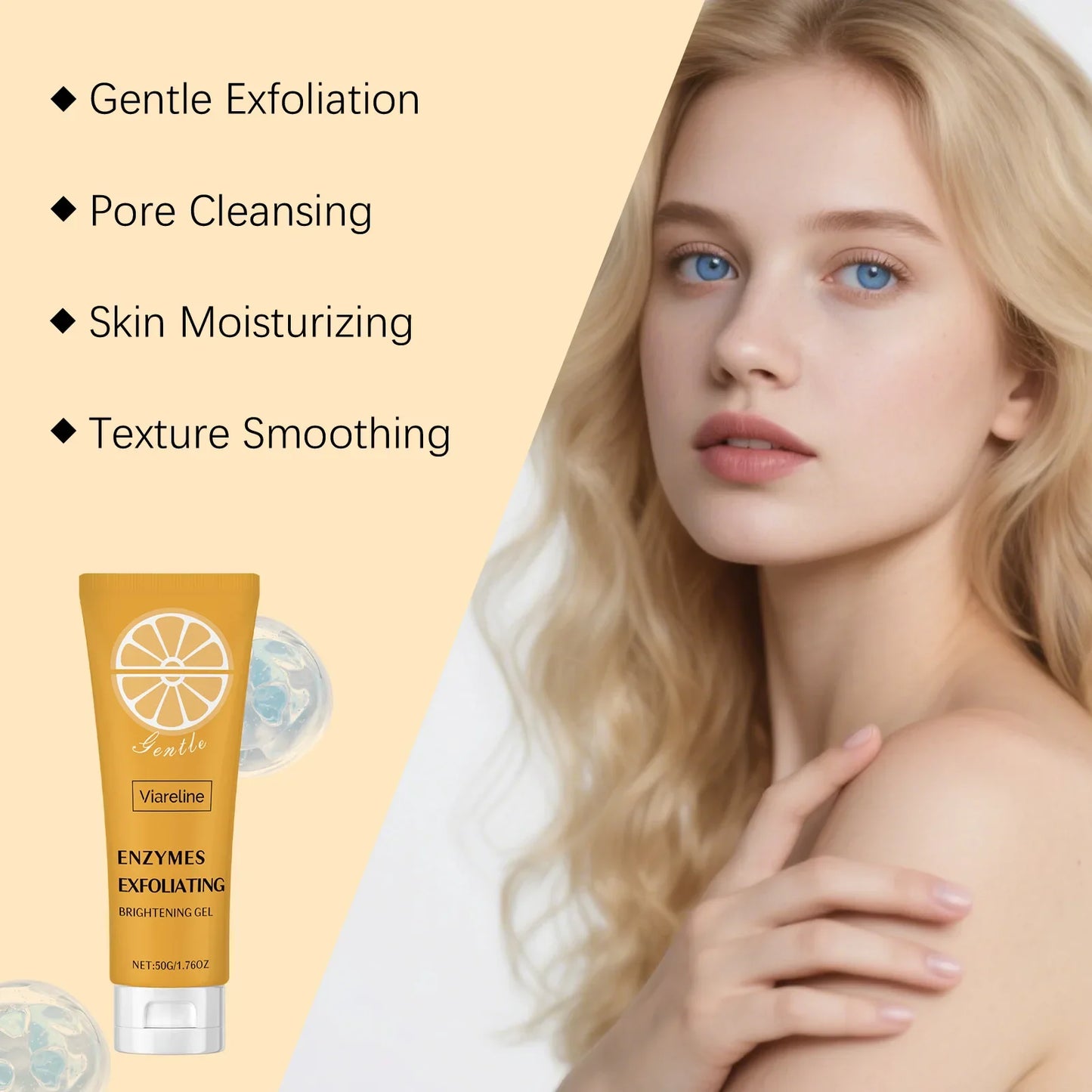 Viareline Facial Exfoliating Gel – Cleanse, Brighten & Refine Pores