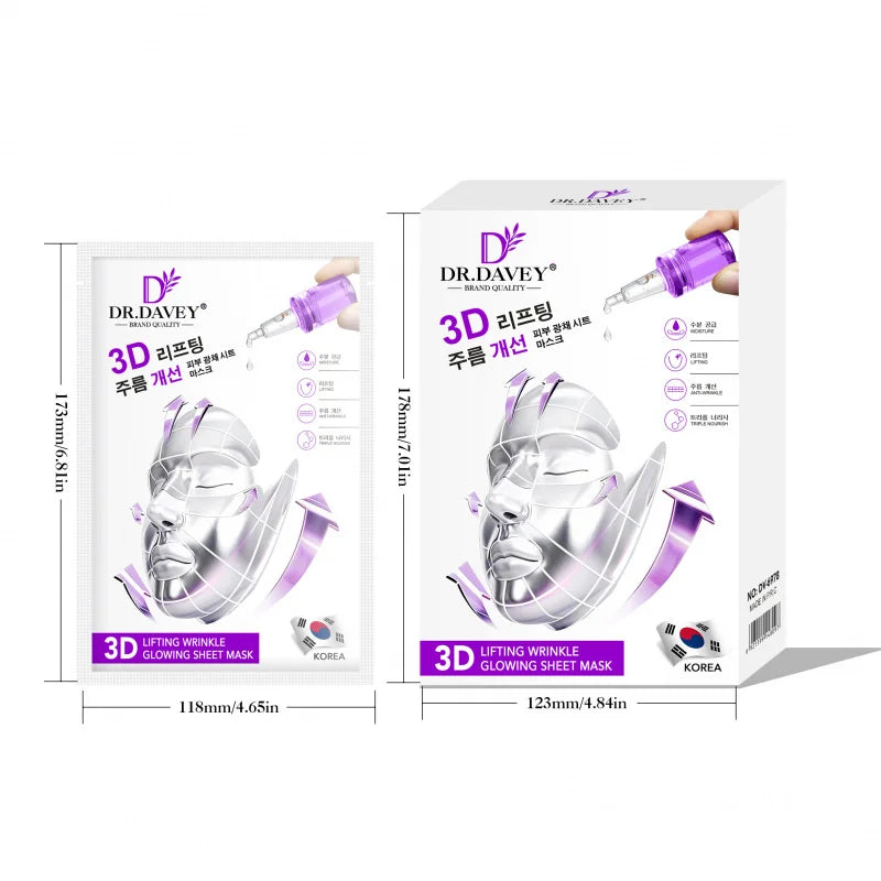 DR.DAVEY 3D Lifting Moisturizing Facial Mask Sheet – 10 Pack