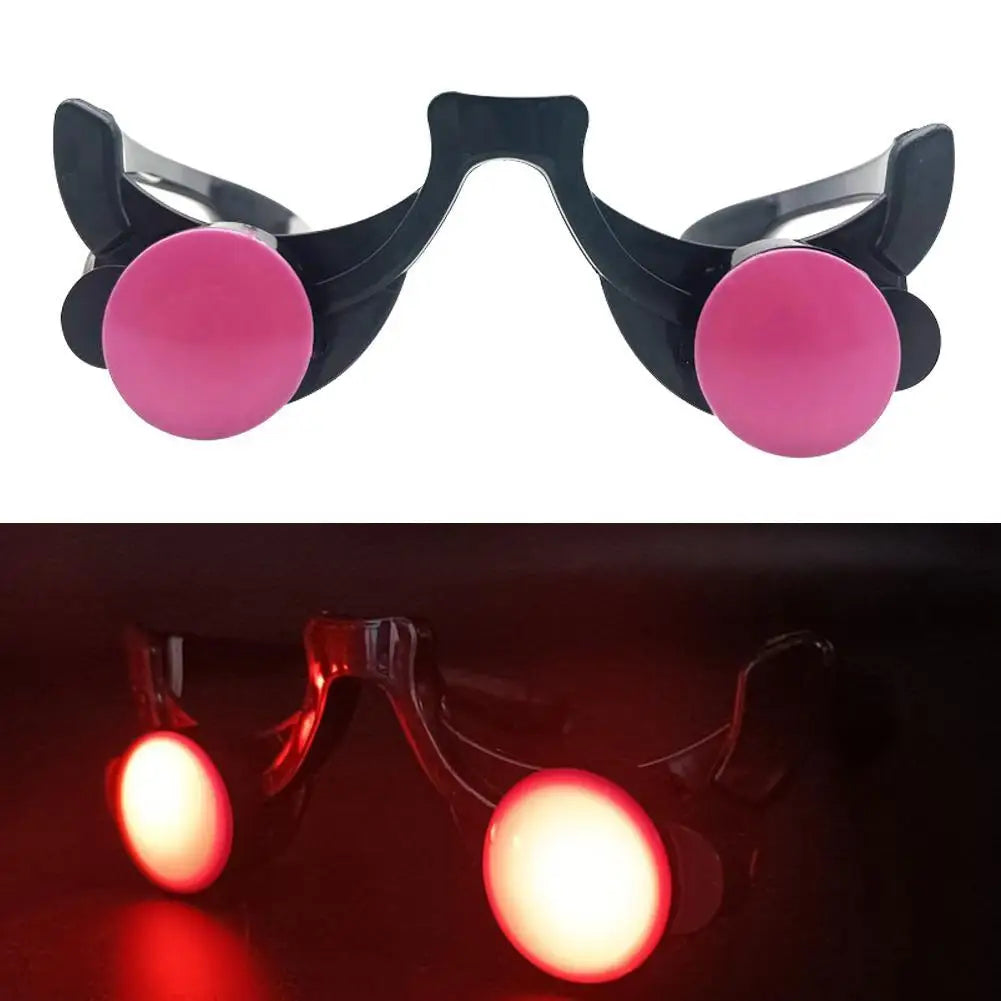 LED Luminous Glasses Funny Red Eye Children's Halloween Clown Cosplay Anime Accessories Party Props Carnival Makeup Glasses Peaceful Pleasures Health and Wellness