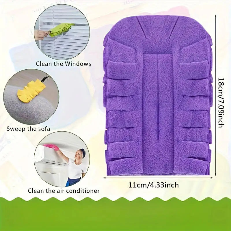 Reusable Duster Replacement Cloths Dry Wet Dual Use Dust Removal Sleeve Washable Pet Hair Household Gap Cleaning Duster Pad Peaceful Pleasures Health and Wellness