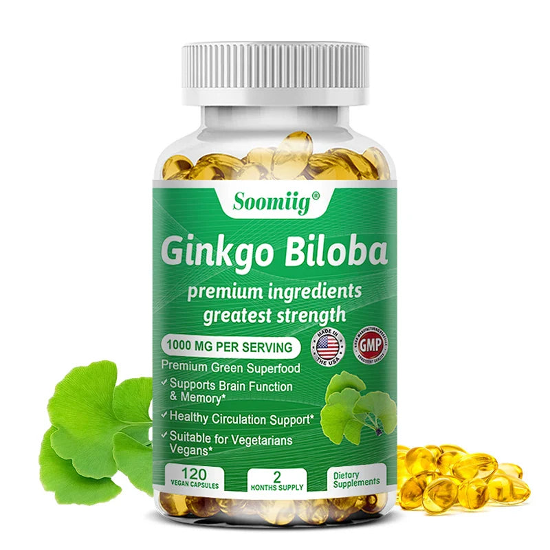 Ginkgo Biloba Capsules – Memory, Focus & Vision Supplement