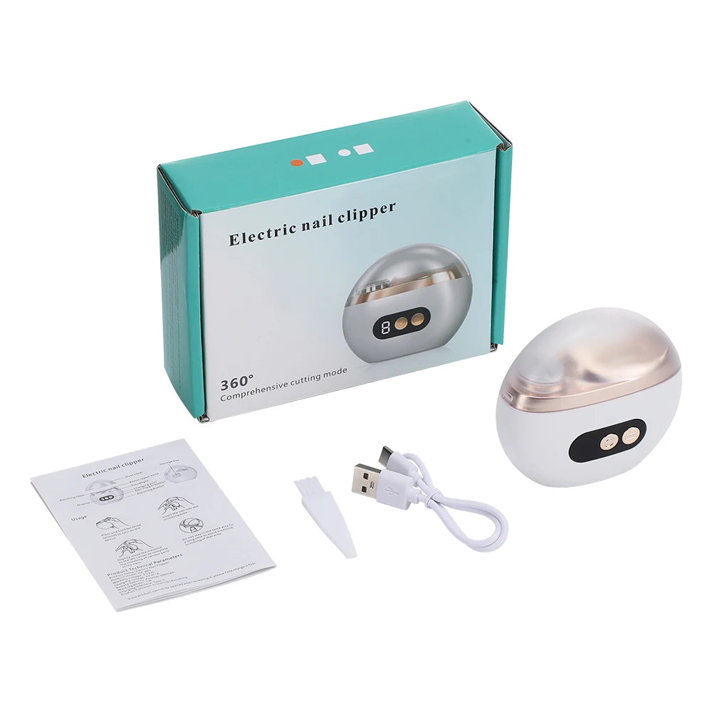 Automatic Electric Nail Clipper, 2 in 1 Auto Fingernail Cutter & Polishing Grinder for Baby Senior Adults, 3-Speed Nail Trimmer Peaceful Pleasures Health and Wellness WHITE A