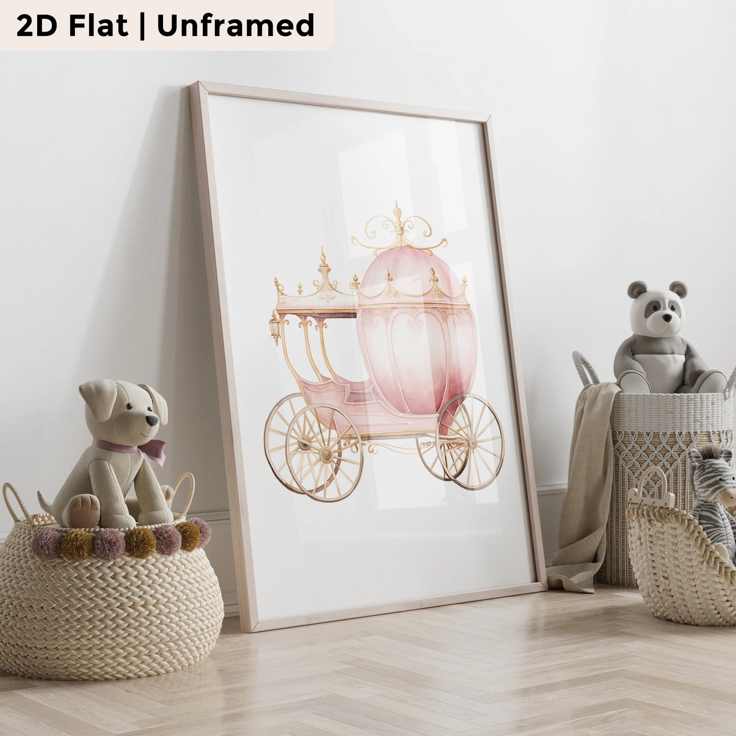 3-Piece Pink Princess Castle Canvas Wall Art Print | Kids Decor