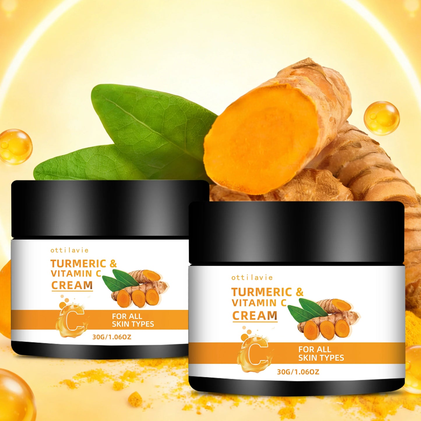 Turmeric & Vitamin C Cream 2pc Set – Hydrating, All Skin Types