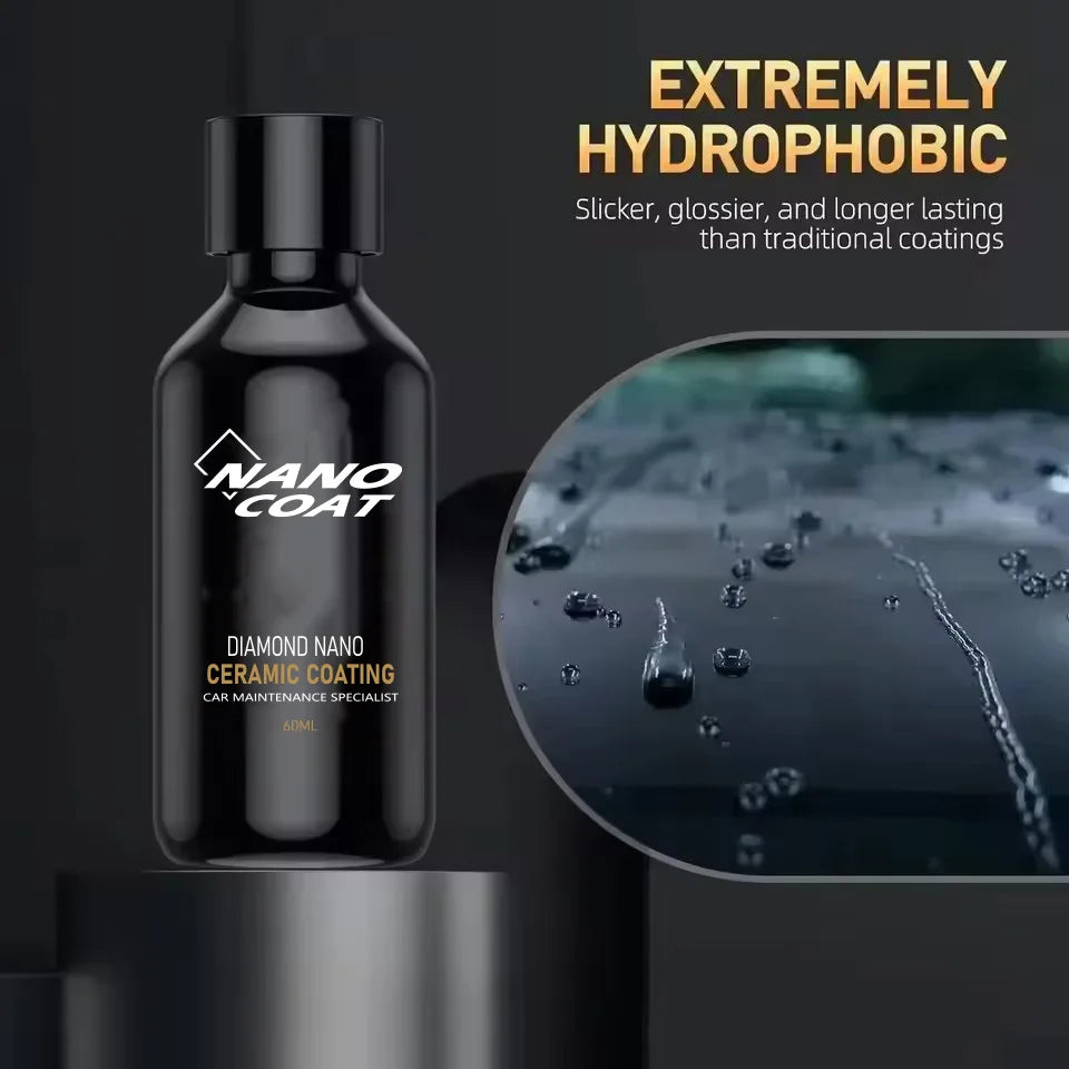 60ml Professional Ceramic Coating for Cars High Gloss Paint Protection UV Resistant for Wheels Glass Plastic Ultra Hydrophobic Peaceful Pleasures Health and Wellness