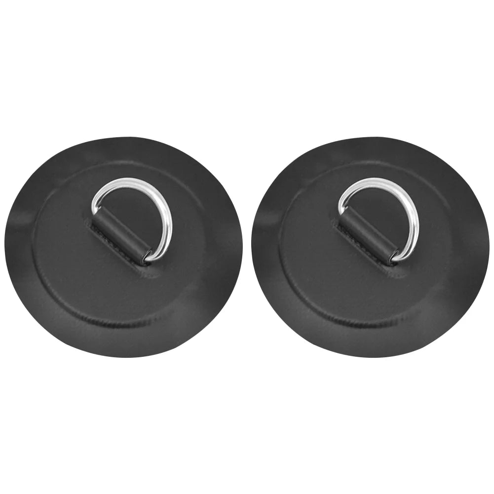 Inflatable Boat D-Ring Patch Stainless Steel PVC Pad Buckle For Kayak Raft Canoe Paddle Board SUP Surfboard Replacement Part Peaceful Pleasures Health and Wellness Black 2PCS