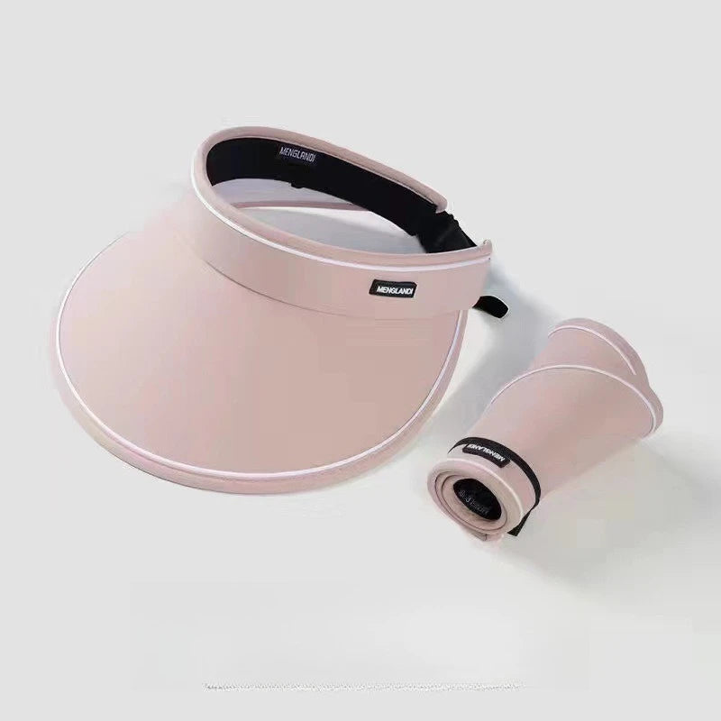 Summer Wide Brim Empty Top Sun Hat Foldable UV Protection Visor for Women Travel Beach UV Protection From The Sun Peaceful Pleasures Health and Wellness pink 1pc