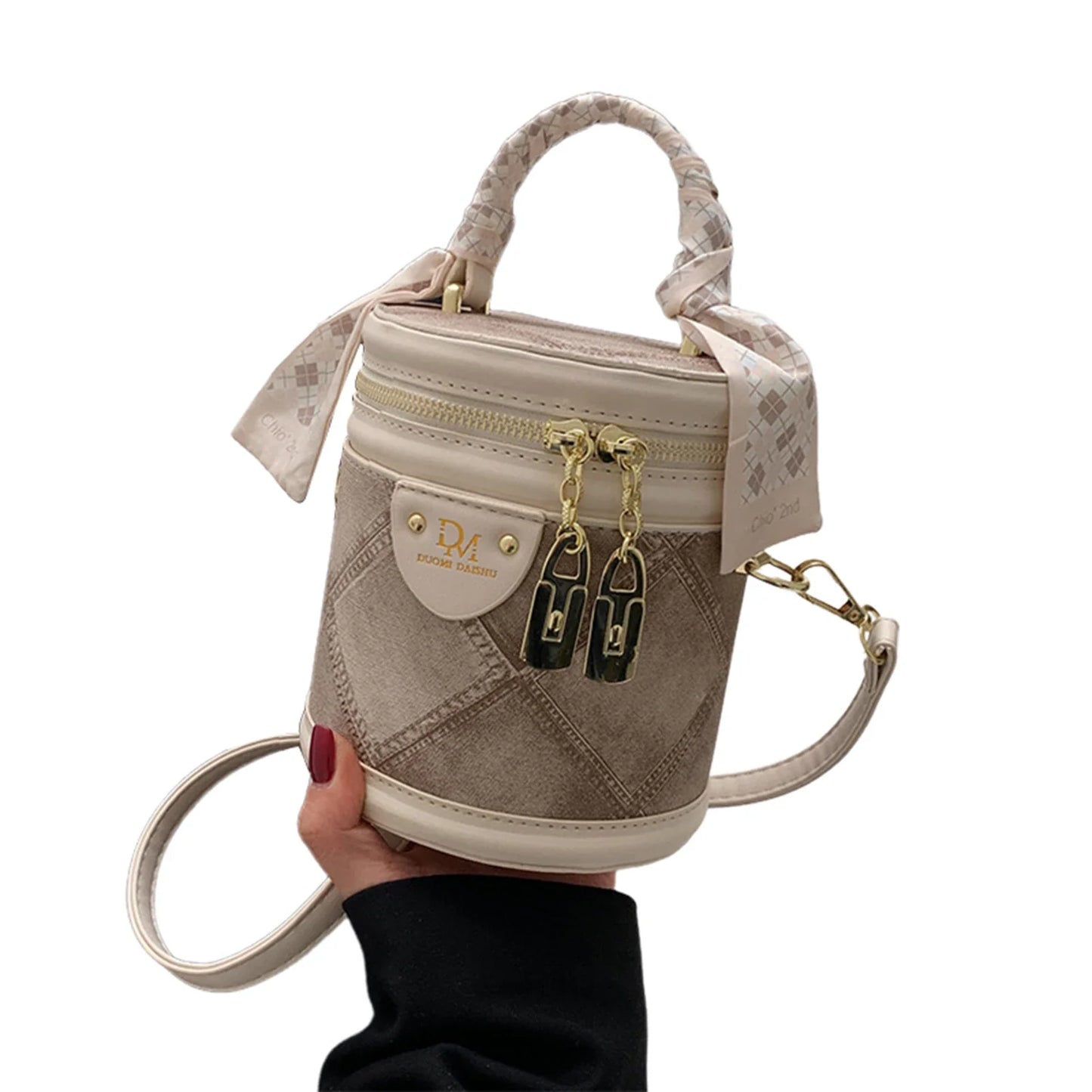 HOBBAGGO Women's PU Leather Bucket Crossbody Tote Bag Purse