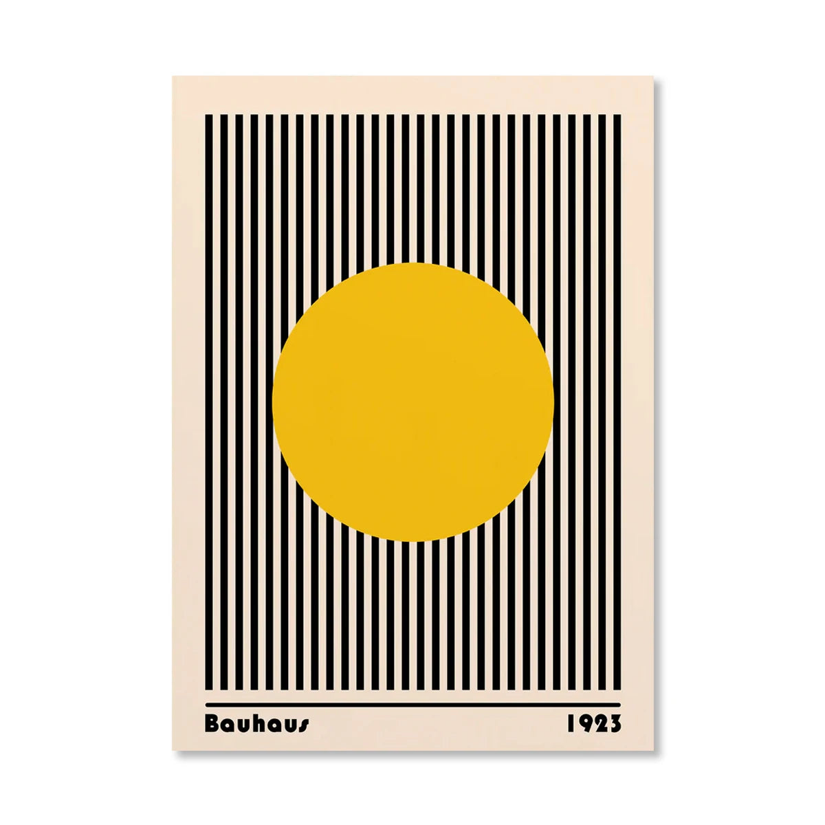 Abstract Orange Bauhaus Geometric Canvas Wall Art | Bicycle Print