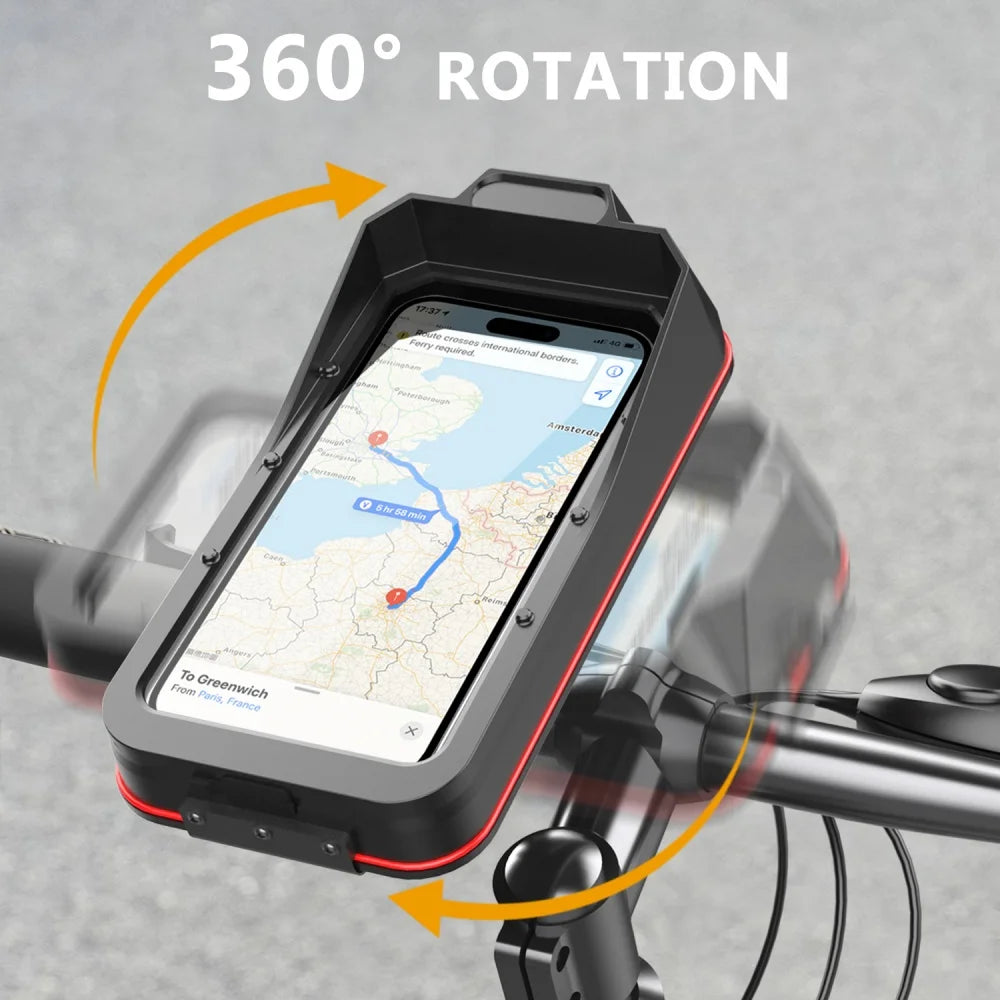 Waterproof Motorcycle Bicycle Phone Holder | Quick-Lock Handlebar Mount