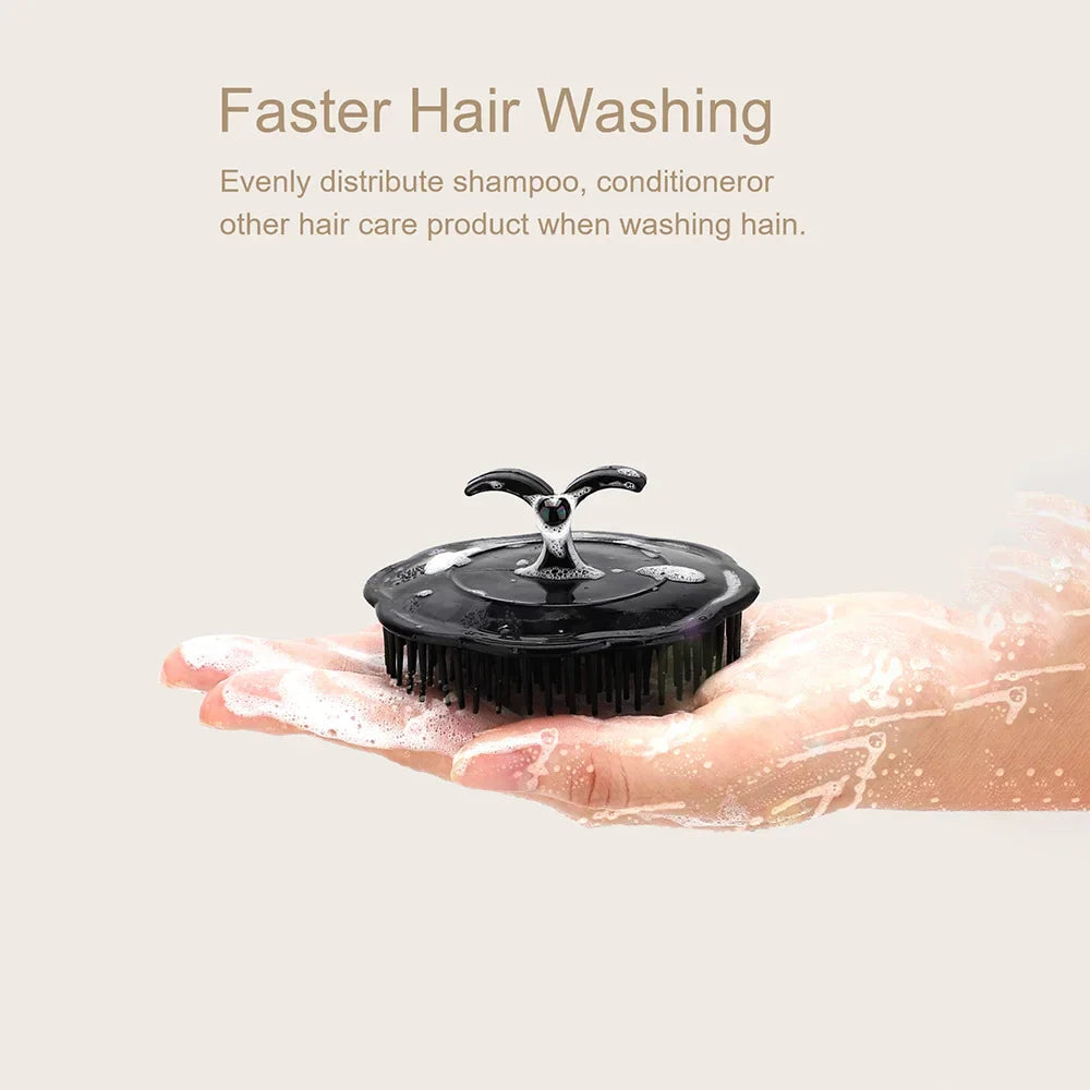 Silicone Scalp Massage Brush – Shampoo & Hair Care Comb