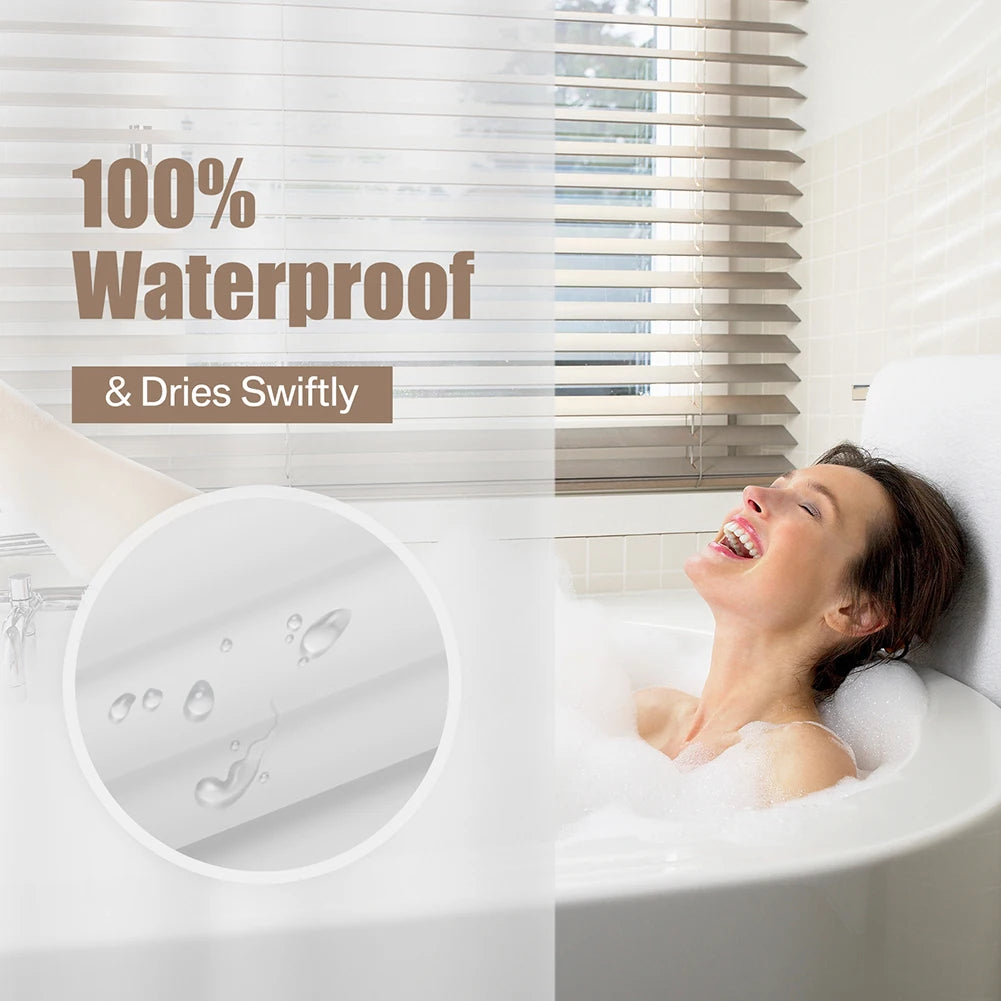 Shower Curtain with 12pc Hooks 180/200CM Bath Curtain Liners Rust-Proof Grommets Anti-Mould Waterproof Bathroom Curtains Peaceful Pleasures Health and Wellness