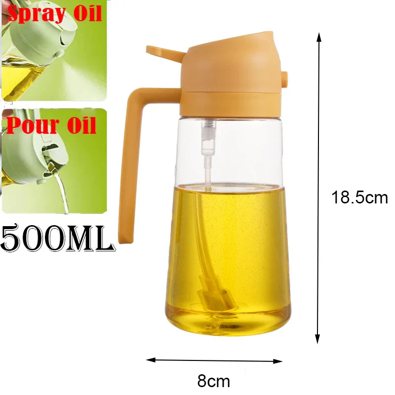 2-in-1 Oil Spray Bottle & Dispenser | 500ml Kitchen Sprayer