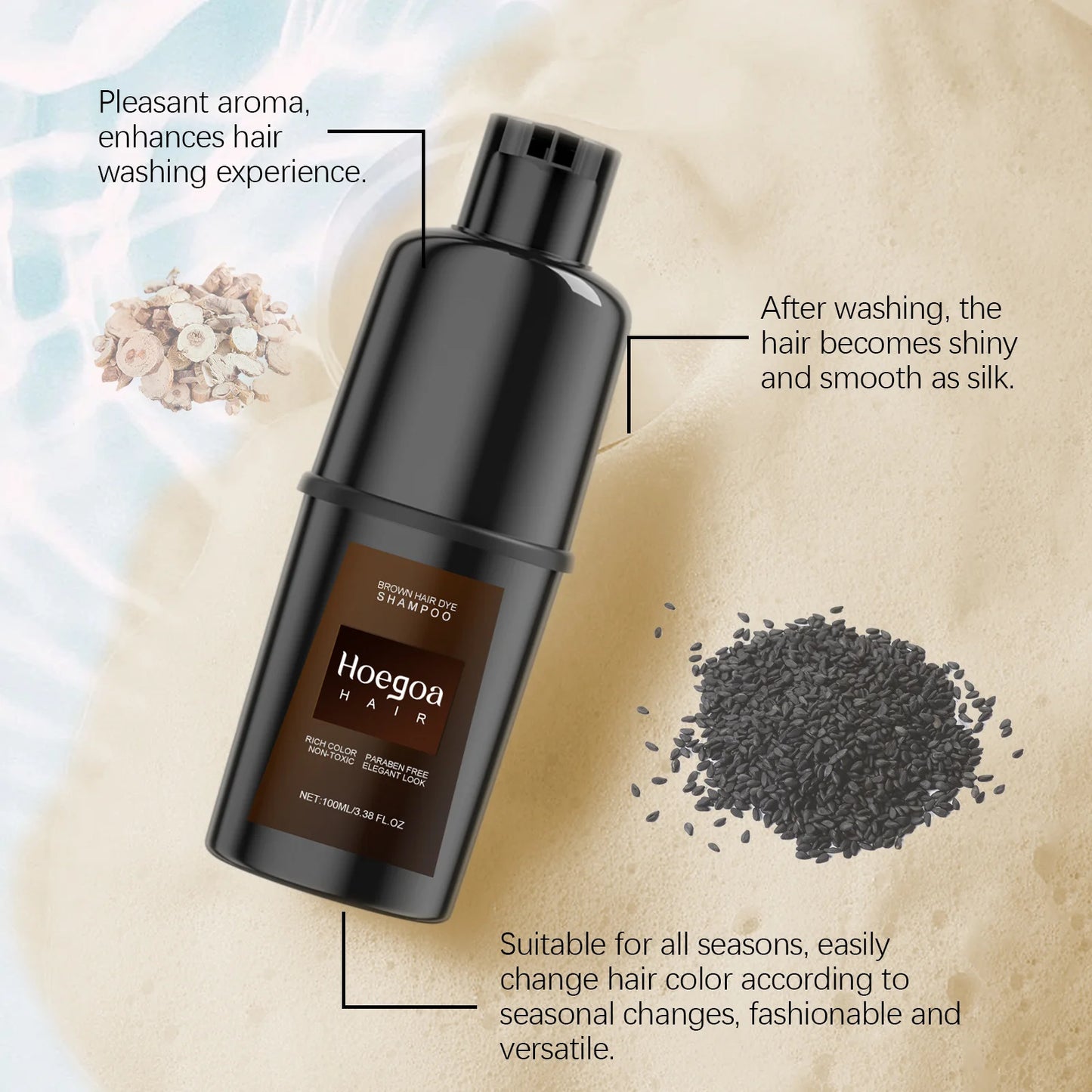 Herbal Hair Dye Shampoo – Nourishing Color in 15 Min, Multi-Shade Peaceful Pleasures Health and Wellness