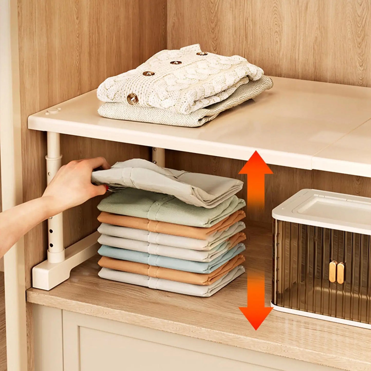 Cupboard Shelf Carbon Steel Adjustable Non Slip Counter Shelf Closet Organizer For Home Kitchen Bedroom Living Room Bathroom Peaceful Pleasures Health and Wellness