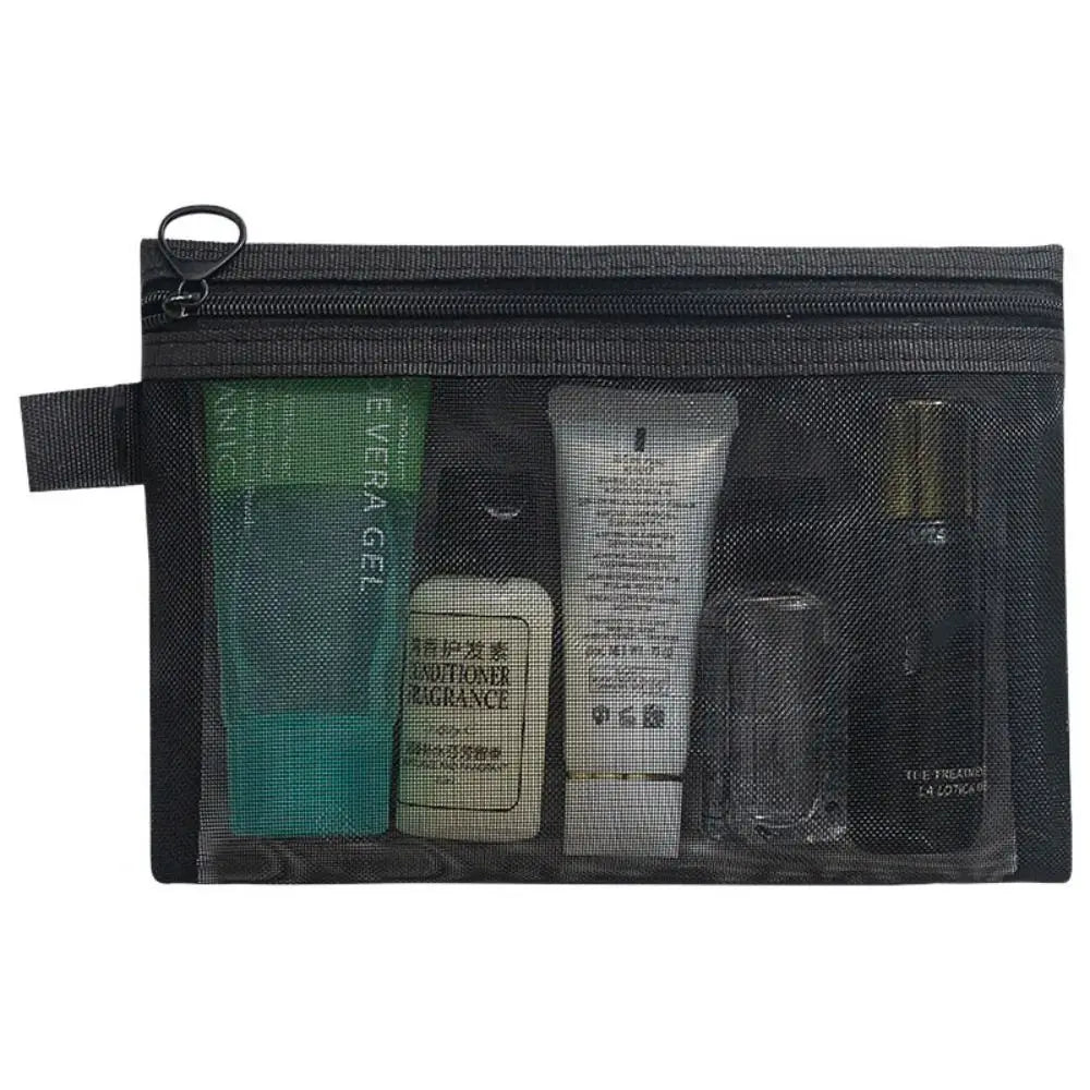 Mesh Zipper Cosmetic Bag | Travel Toiletry Organizer 3 Sizes