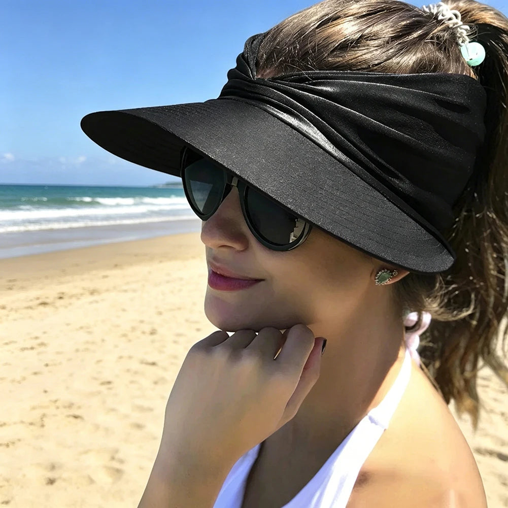 Wide Brimmed Sun Hat, Summer Sun Protection Empty Top Hat,Upf 50+ Uv Protection Beach Cap,For Morning Jogging And Outdoor Sports Peaceful Pleasures Health and Wellness