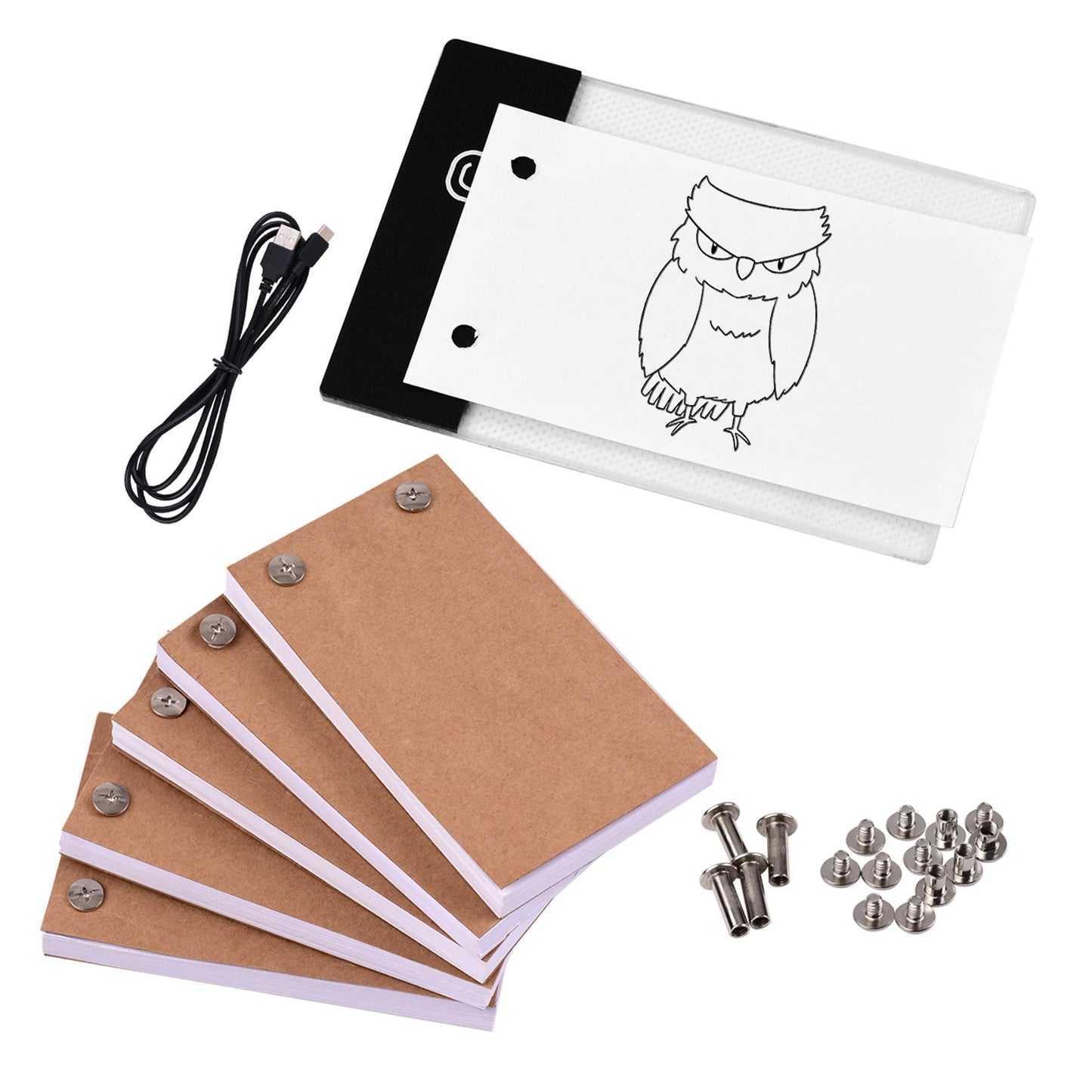 Flip Book Kit with LED Light Pad – 300 Sheets for Animation