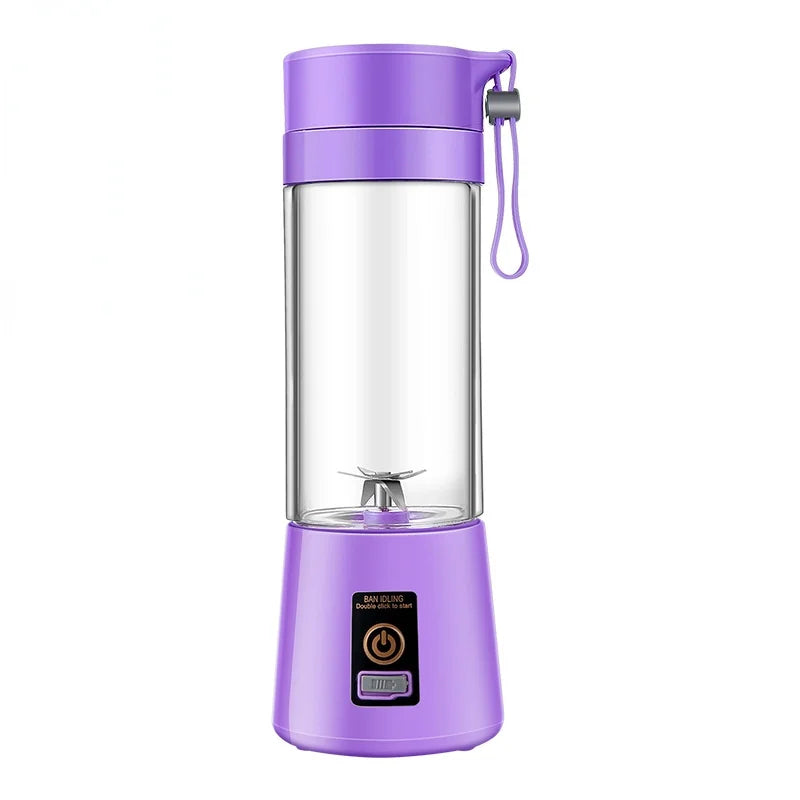 Personal Batidora Portatil Use Mini Blender Home USB 6 Blades Juicer Machine Rechargeable Fruit Juice Portable Blenders Peaceful Pleasures Health and Wellness PURPLE