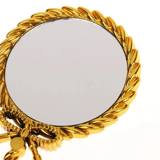 Golden Bow Knot Handheld Makeup Mirror – Vintage Aesthetic Handheld Makeup Mirror Oasis Select