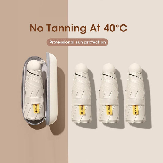 Mini Capsule Umbrella Windproof Sun Rain Proof Portable Compact Lightweight Travel UV Protection Umbrella for Women Men Peaceful Pleasures Health and Wellness