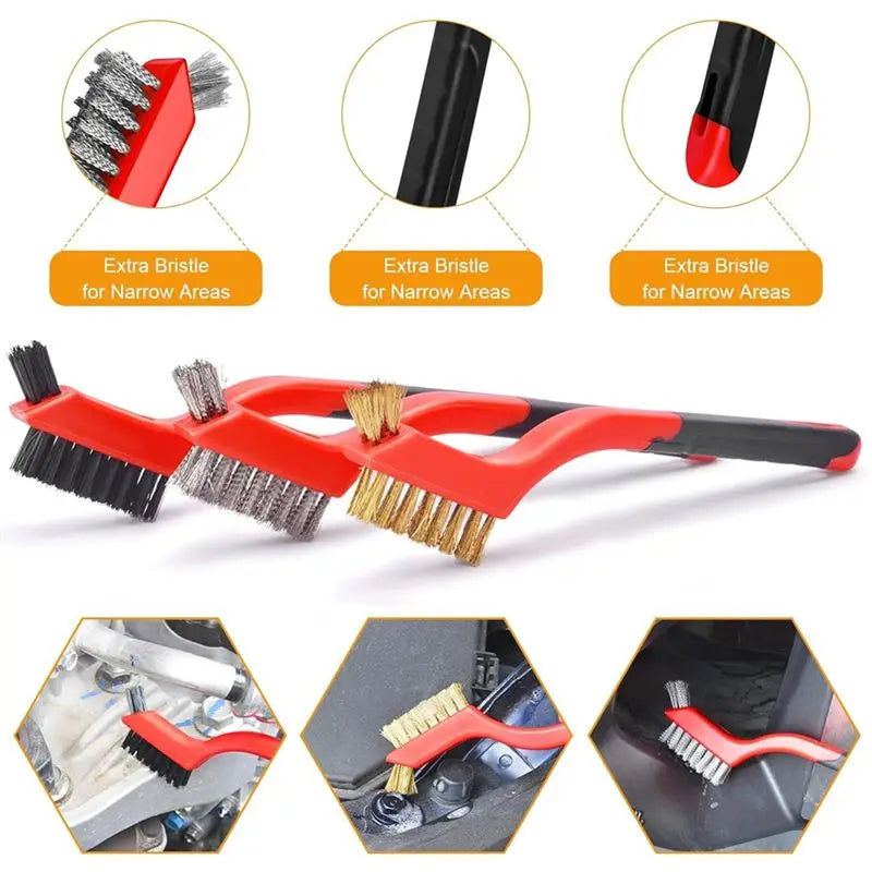 A36T-Steel Wire Brush Set-6Pcs Wire Brushes For Cleaning Rust, Small Wire Brush, Wire Wheel For Drill Nylon, Brass Peaceful Pleasures Health and Wellness