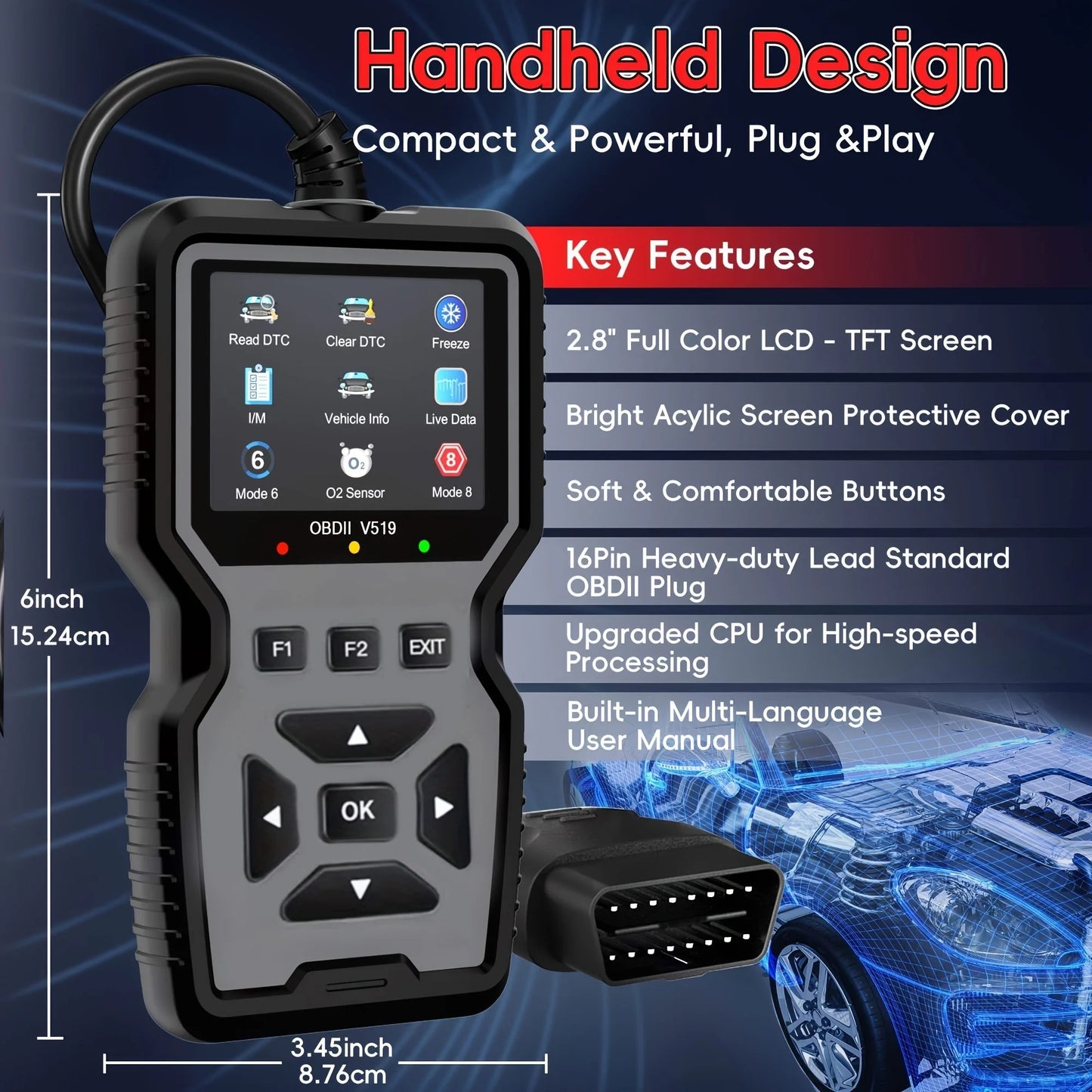 OBD2 Diagnostic Scanner | Code Reader for Cars 1996+ | OBDII/EOBD Peaceful Pleasures Health and Wellness