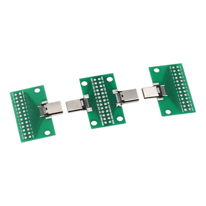 USB3.1 Type-C Male Female Test PCB Board Adapter Type C 24P 2.54mm Connector For Data Line Double-sided Insertion Transfer Peaceful Pleasures Health and Wellness