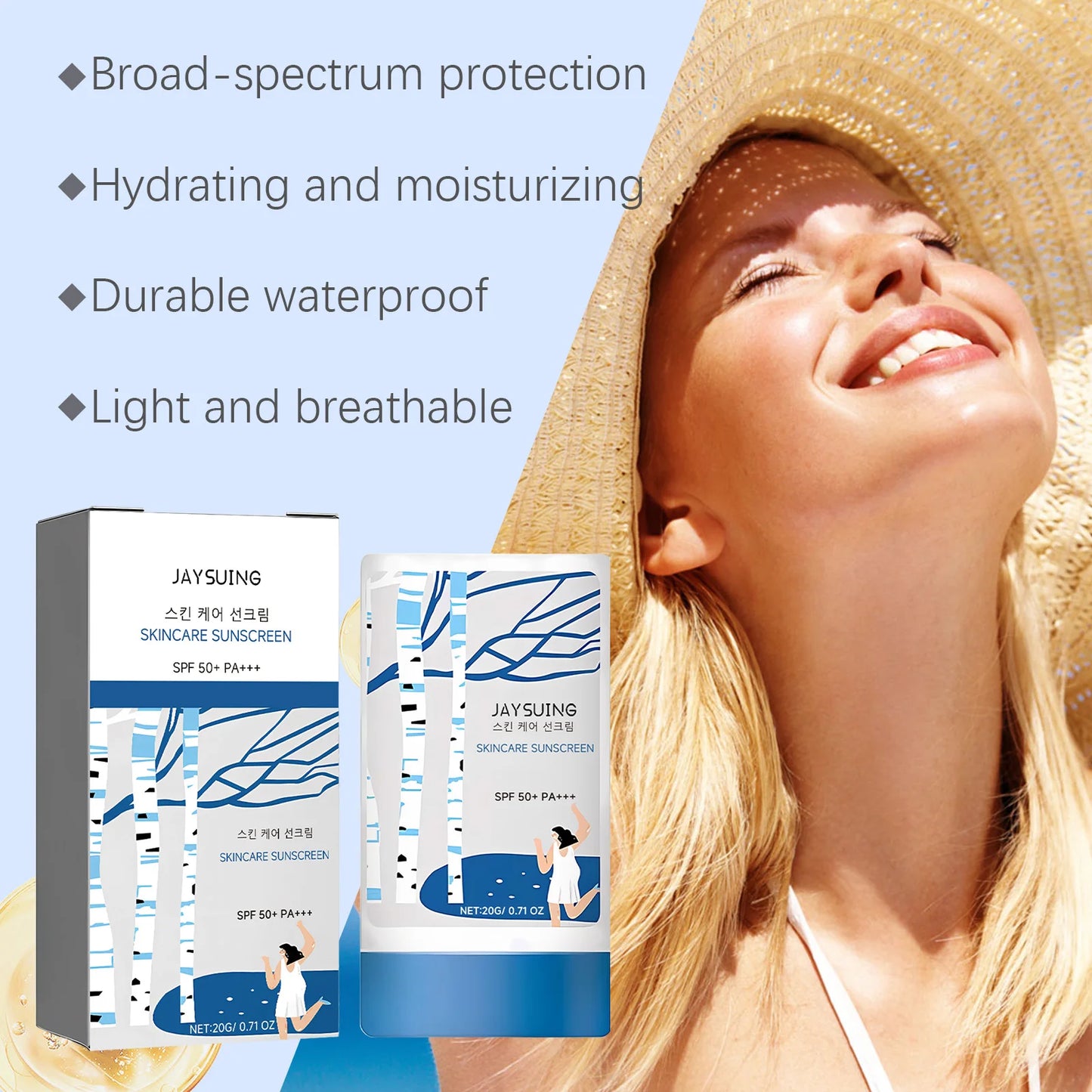 UV Sunscreen Stick Spf50 Lasting Waterproof Moisturize Layer Oil Control Repair Sunburn Antioxidant Skin Sun Protection Cream Peaceful Pleasures Health and Wellness