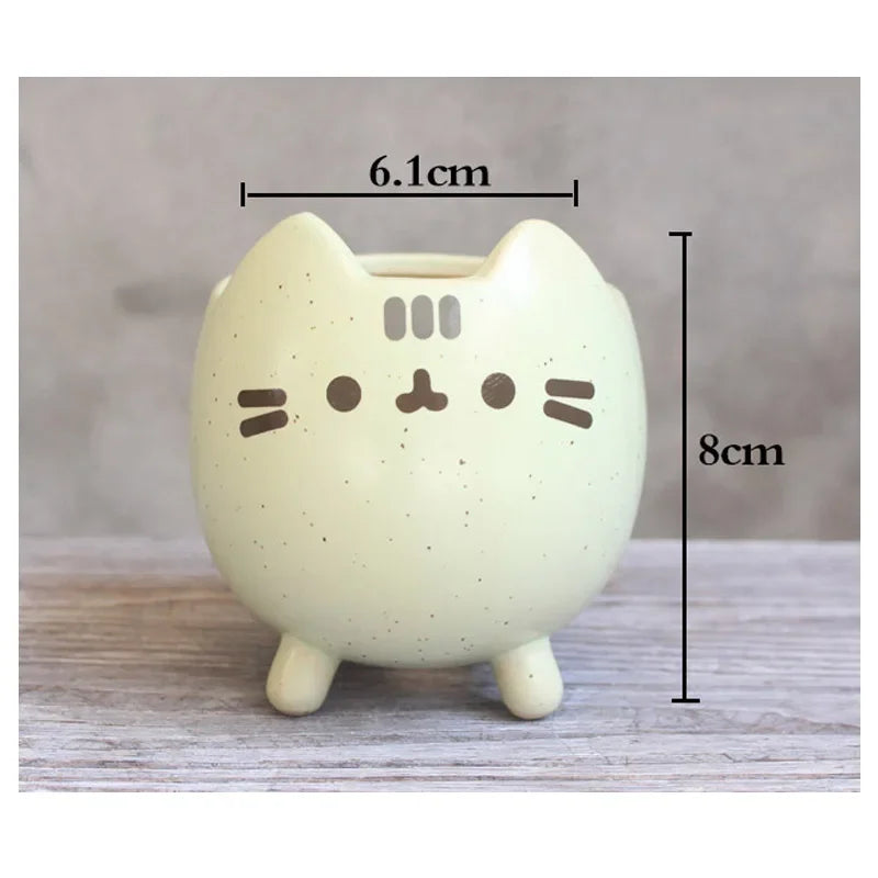 Cute Cat Ceramic Succulent Pot | Animal Planter Gift