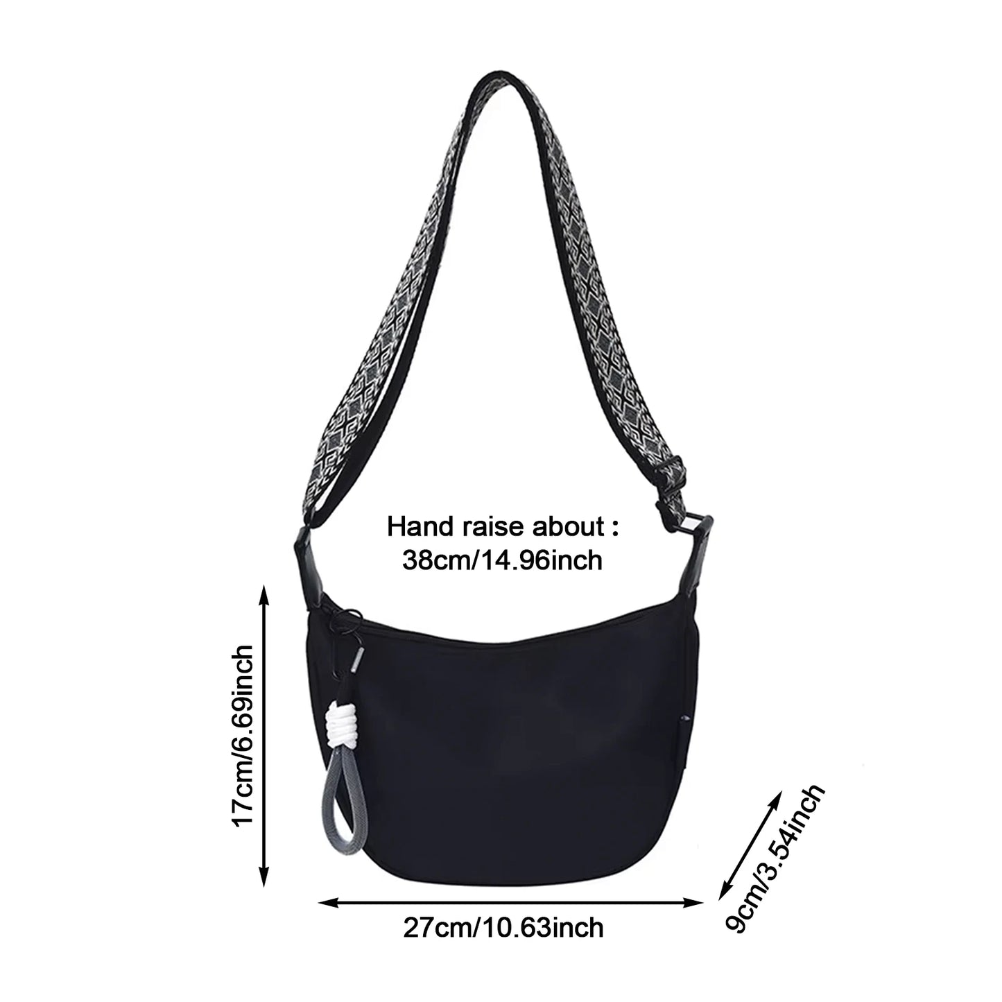 Sling Crossbody Bag for Women Portable Travel Dumpling Bag With Adjustable Strap for Sports Festival Workout Peaceful Pleasures Health and Wellness
