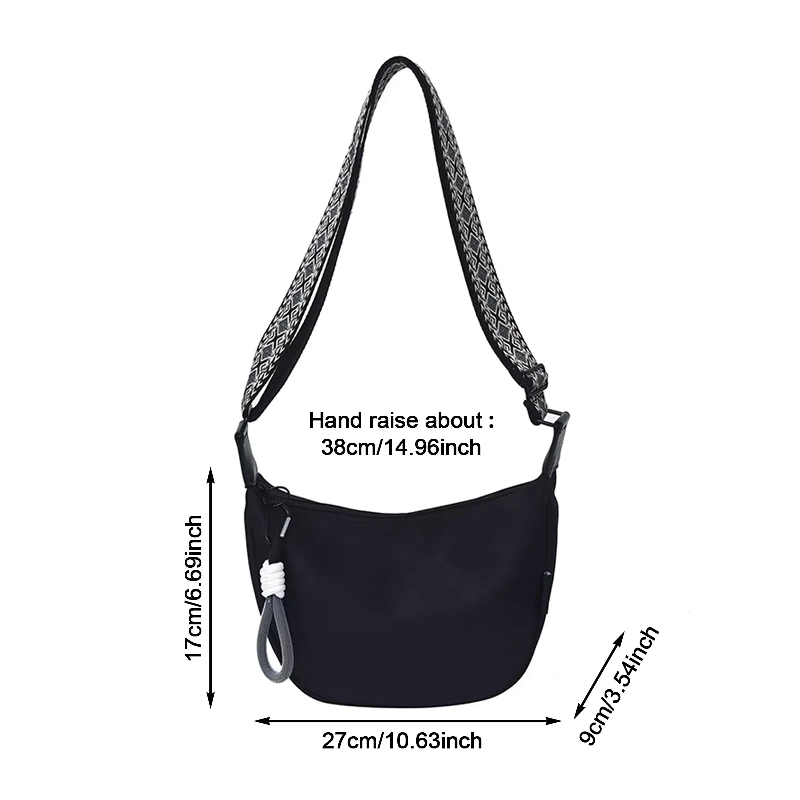 Sling Crossbody Bag for Women Portable Travel Dumpling Bag With Adjustable Strap for Sports Festival Workout Peaceful Pleasures Health and Wellness