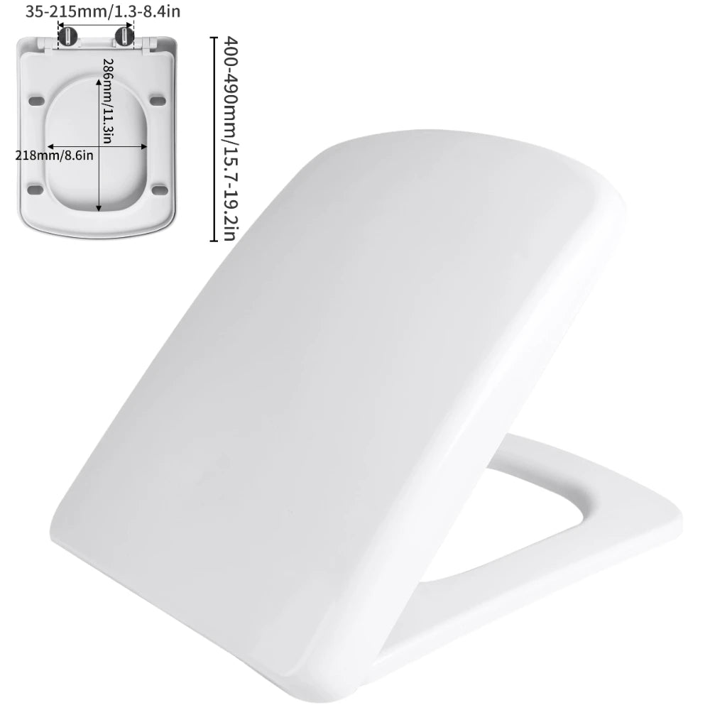 White Toilet Seat Soft Close Soft Close PP Toilet Seat Bottom and Top Fixing Quick Release for Easy Clean Sturdy Anti-Bacterial Peaceful Pleasures Health and Wellness D