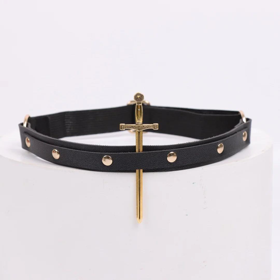Women's PU Leather Gothic Punk Leg Rings Garters Harajuku Sword