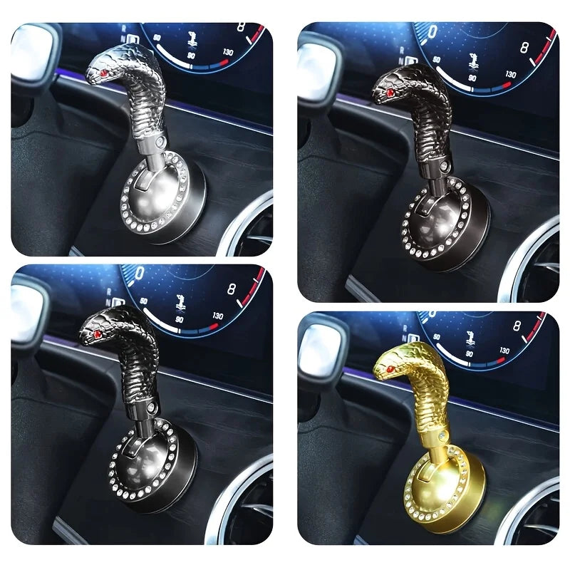 Metal Snake Car Push Start Button Cover | Alloy Joystick Decor
