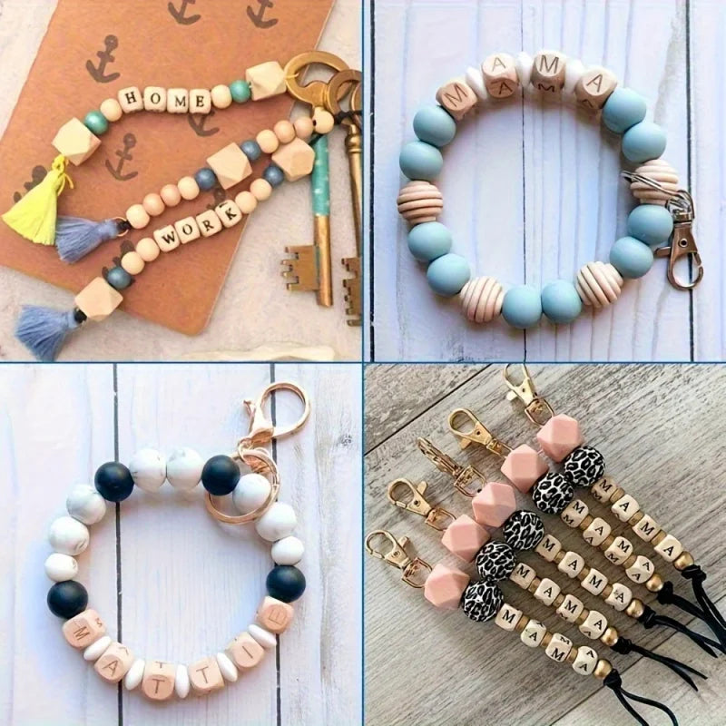 300pcs Wooden Alphabet Letter Beads – 8mm Square DIY Jewelry & Craft Beads Peaceful Pleasures Health and Wellness