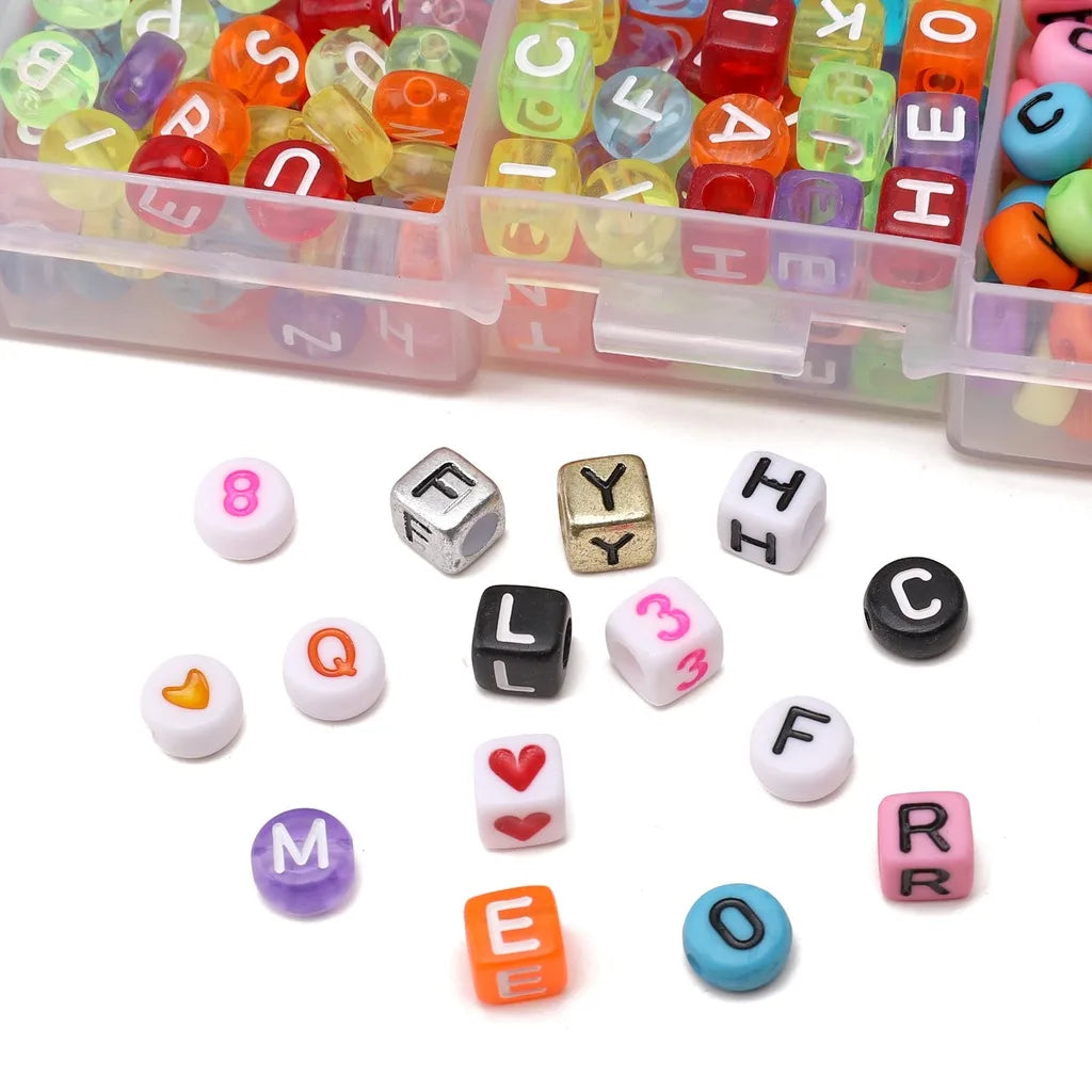 1080-Pc Acrylic Letter Bead Set | 15-Grid Box, DIY Jewelry Making