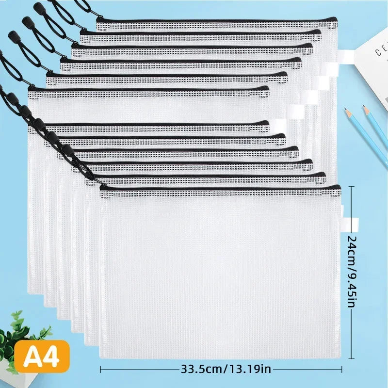 10-Pack A4/A5 Zipper Document Bags – Waterproof Organizer