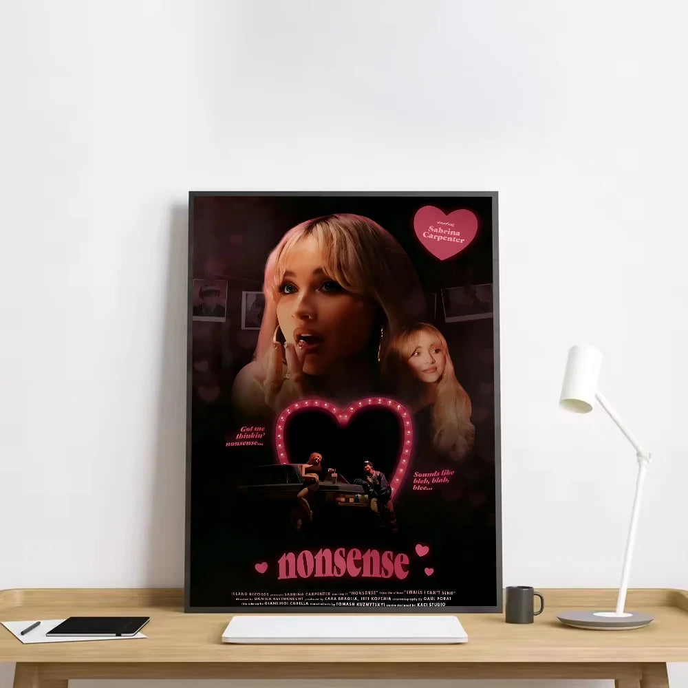 Sabrina Carpenter Portrait Poster – HD Waterproof Wall Art Decor Wall Art Poster Peaceful Pleasures Health and Wellness z15 40X50cmNoframe