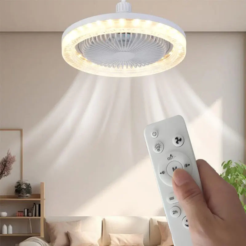 E27 LED Ceiling Fan with Remote | Dimmable, Silent Motor
