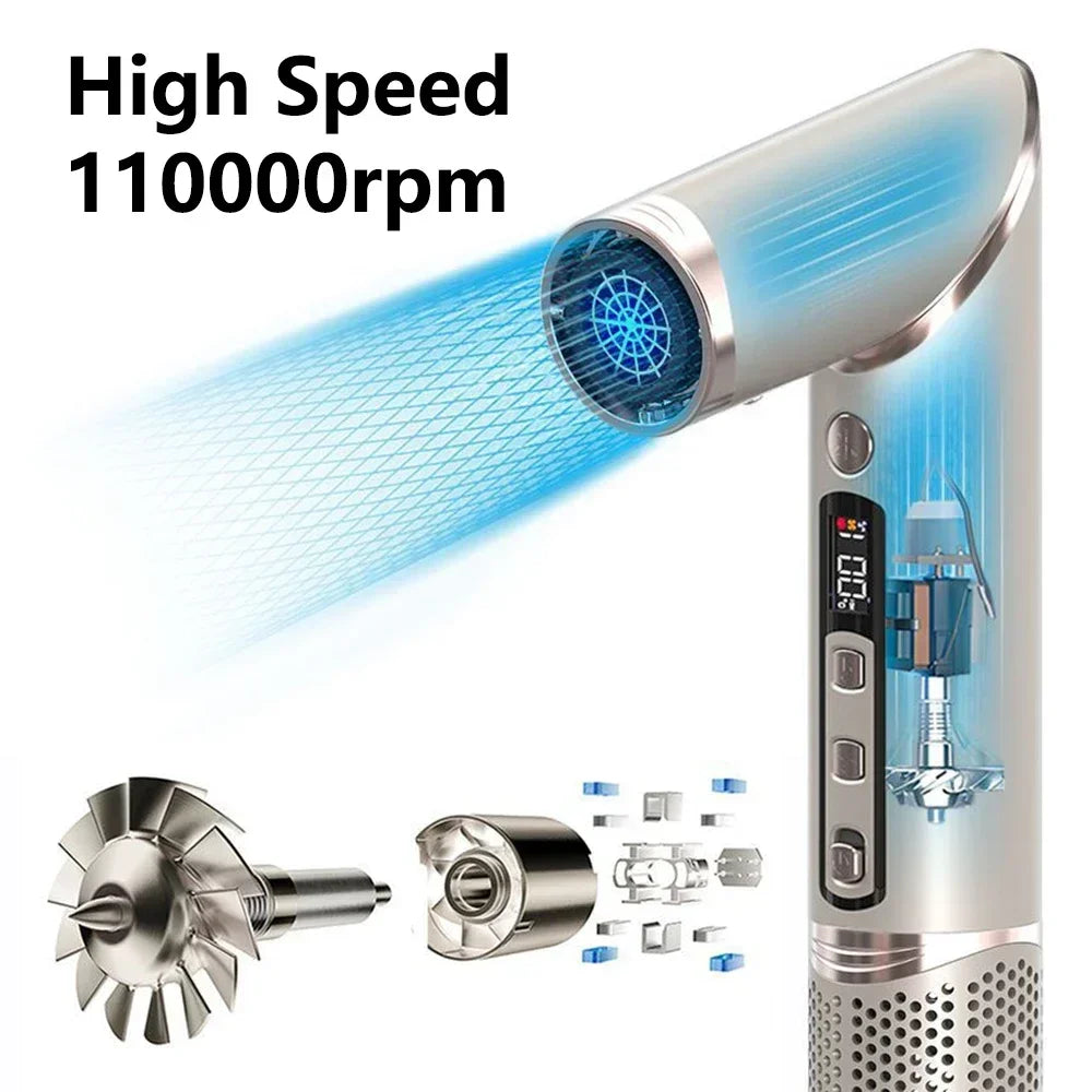 8 in 1 Professional Folding Hair Dryer Airwrap High Speed 110000rpm Blow Dryer Automatic Curling Iron Salon Hair Styling Tools Peaceful Pleasures Health and Wellness