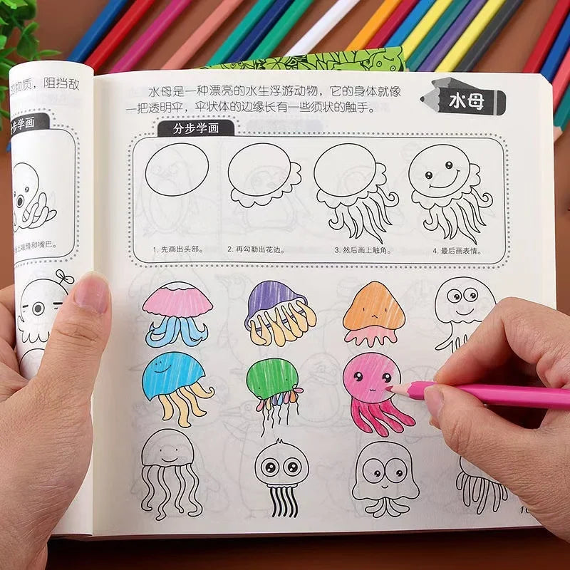 Kids Simple Drawing Coloring Book 10000 Easy Step-by-step Doodle