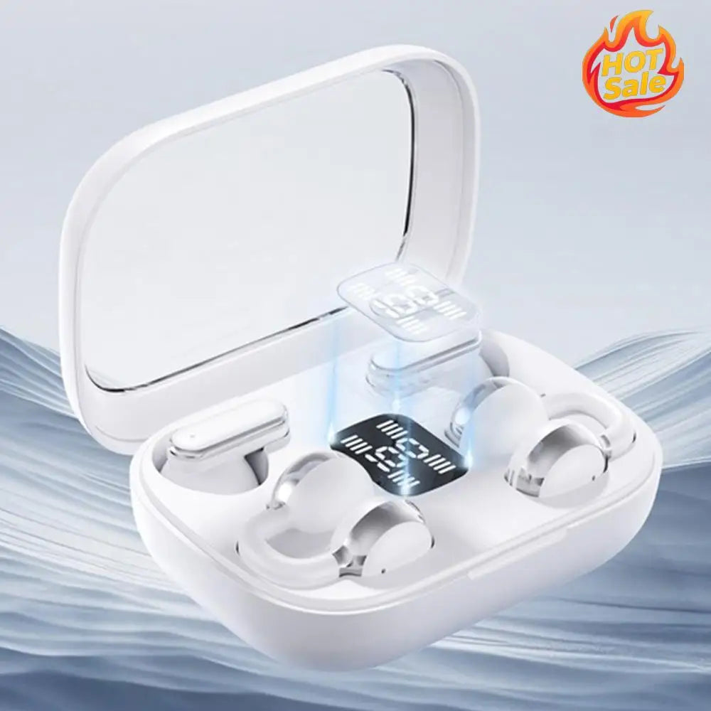 2-in-1 Bluetooth Earbuds & Clip Headset – LED Display HiFi