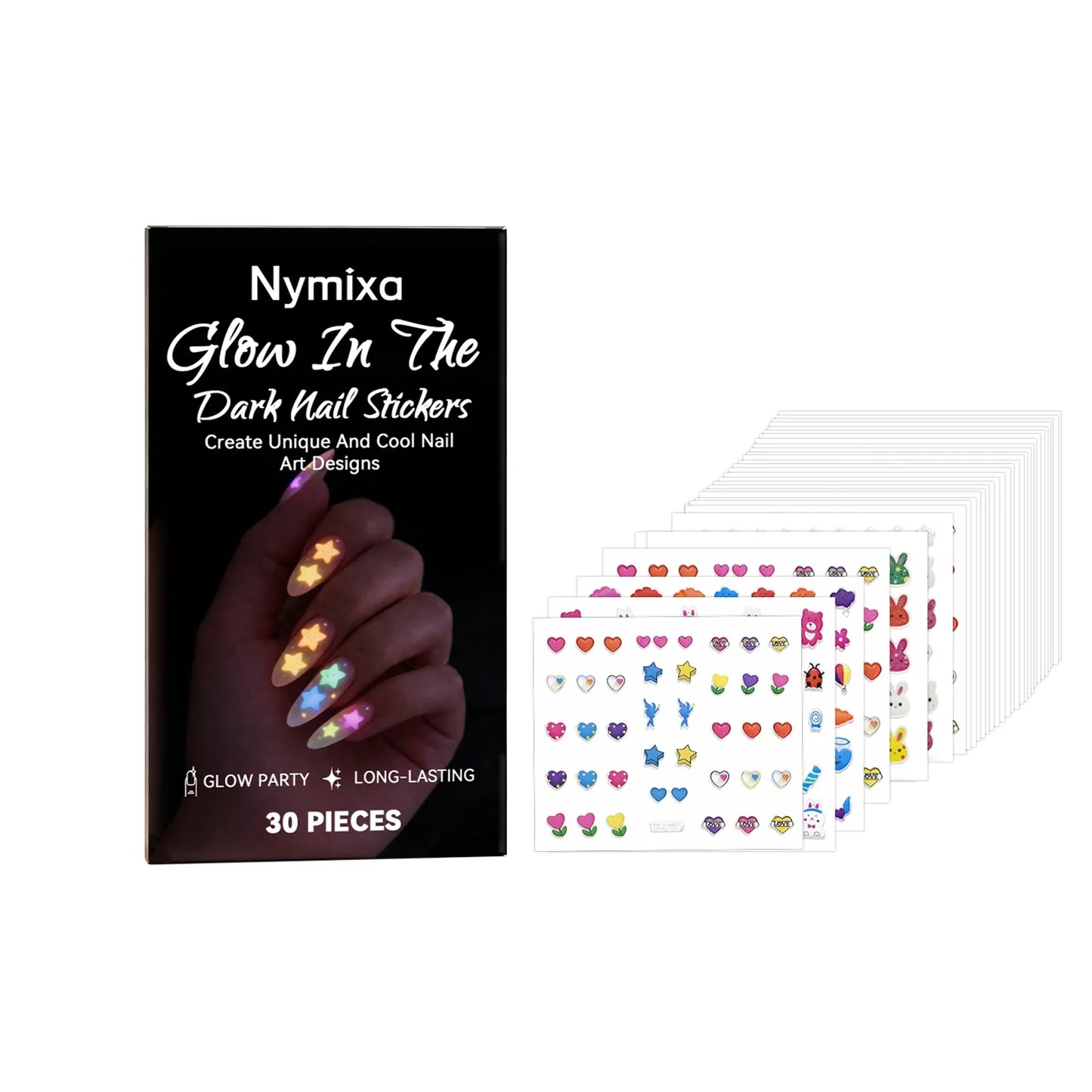 Nymixa Glow In The Dark Fluorescent Nail Polish Set – 5 Neon