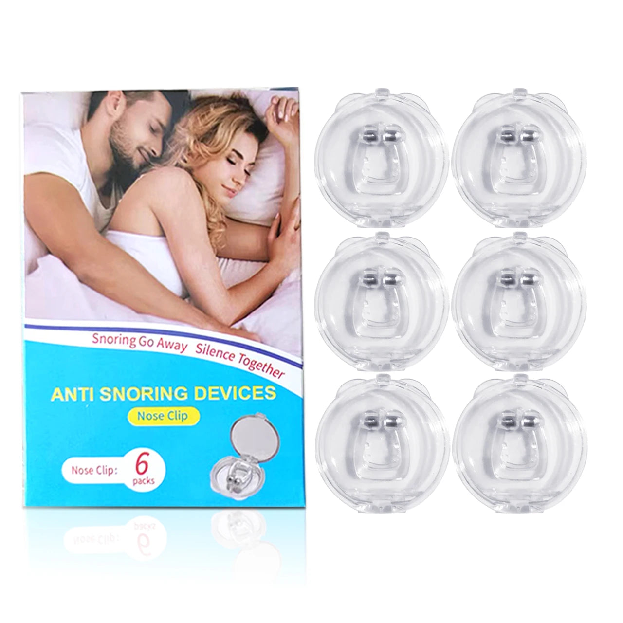 Magnetic Silicone Anti-Snoring Nose Clip – Sleep Aid Device Peaceful Pleasures Health and Wellness 6 pieces in a box