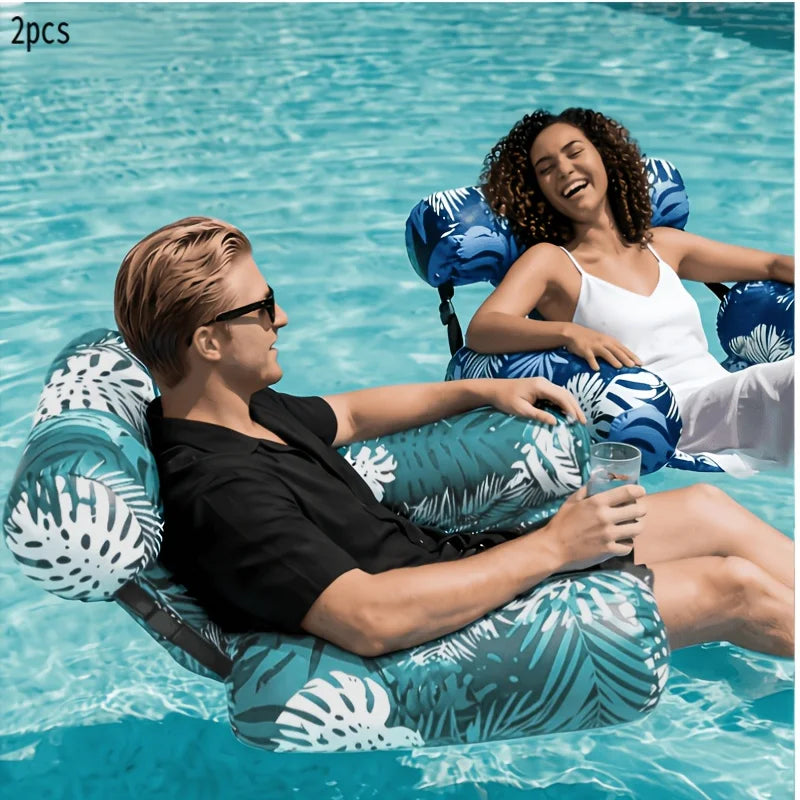 Inflatable Pool Float Lounger – Thickened PVC Floating Bed