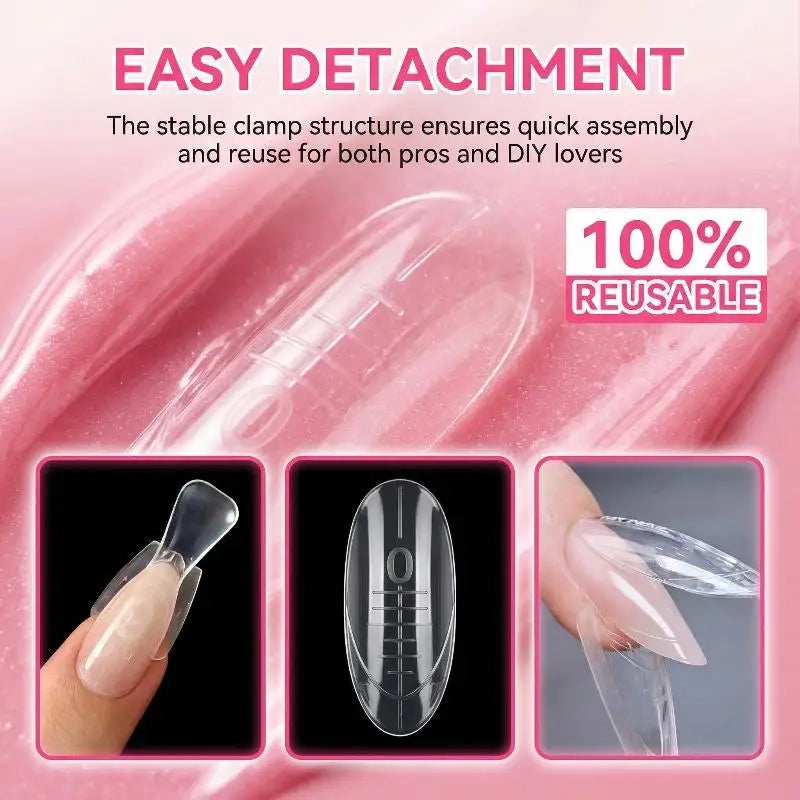60/240/300 Pcs Sandwich Nail Forms 15 Size Oval Extension Dual Form No Paper Forms Needed For Easy Nail Extensions Peaceful Pleasures Health and Wellness